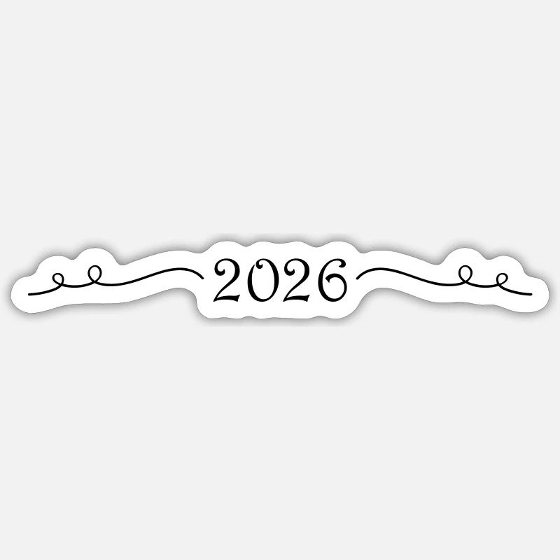 2026 Ornament - Sticker Größe S (10 x 10 cm) - Mattweiß