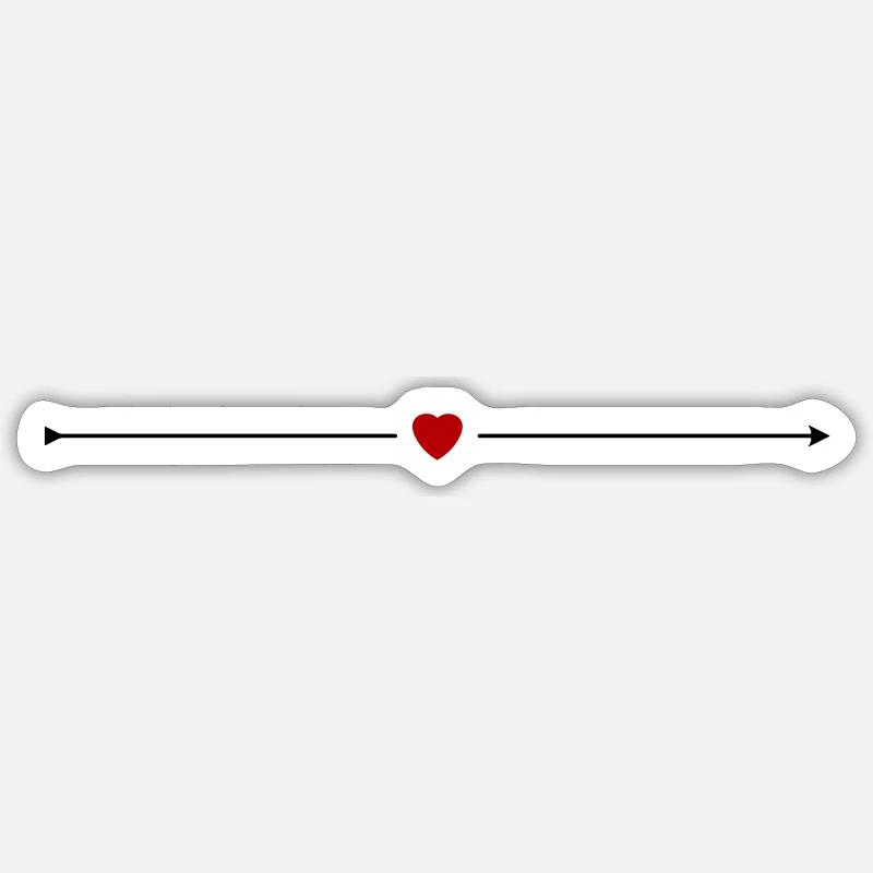 coeur flèche - Sticker taille S (10 x 10 cm) - blanc mat