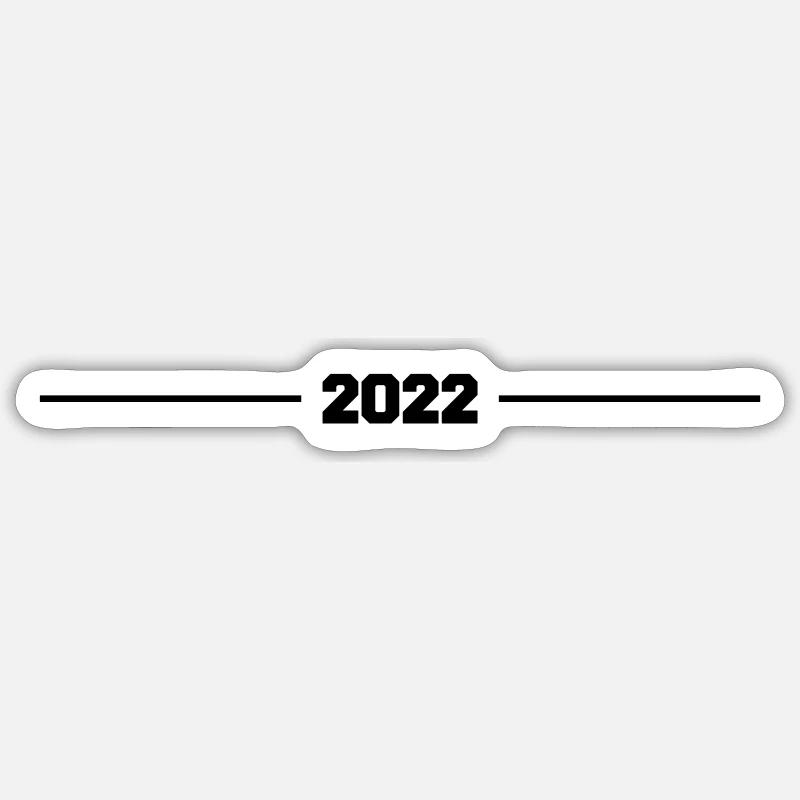2022 linie - Sticker Größe S (10 x 10 cm) - Mattweiß