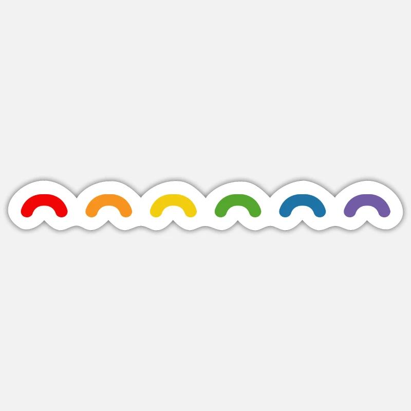 Rainbow round rainbow - Sticker size S (10 x 10 cm) - white matte