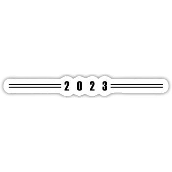 2023 year - Sticker size S (10 x 10 cm) - white matte - Front