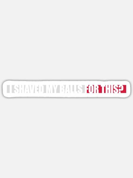 I shaved my balls - Sticker Größe S (10 x 10 cm) - Mattweiß