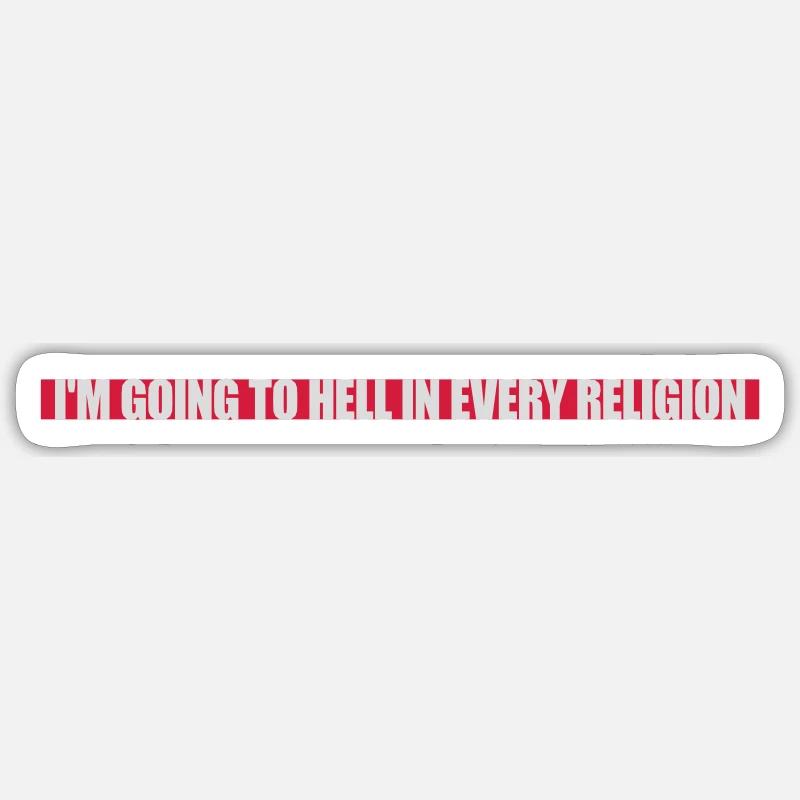 in going to hell - Sticker size S (10 x 10 cm) - white matte