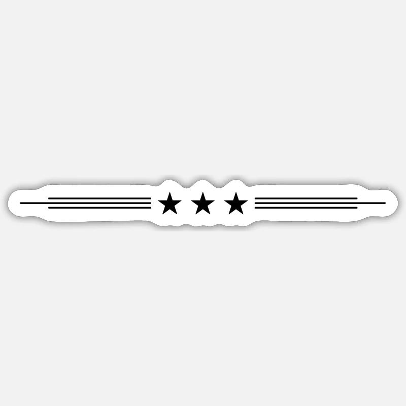 Élément de ligne d’étoile - Sticker taille S (10 x 10 cm) - blanc mat