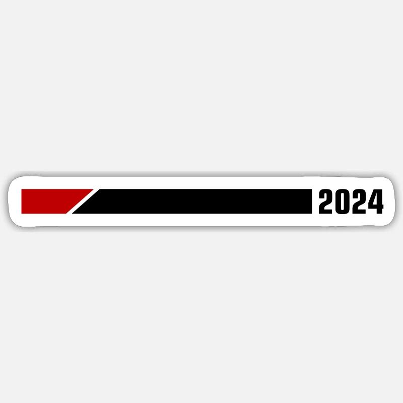 2024 année - Sticker taille S (10 x 10 cm) - blanc mat