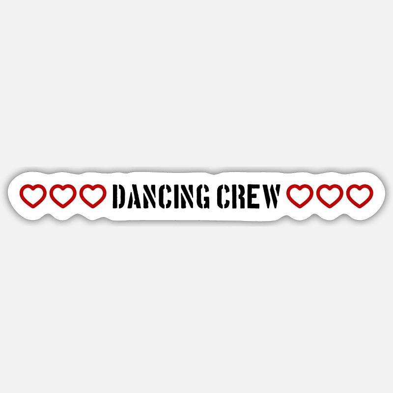 dancing crew herzchen - Sticker Größe S (10 x 10 cm) - Mattweiß