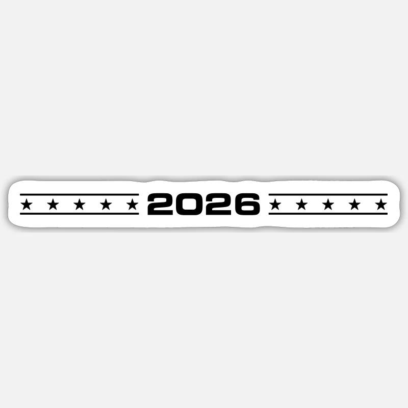 2026 year line - Sticker size S (10 x 10 cm) - white matte