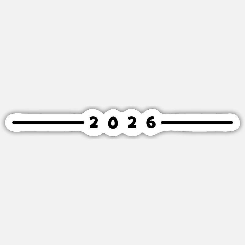 2026 stroke - Sticker size S (10 x 10 cm) - white matte