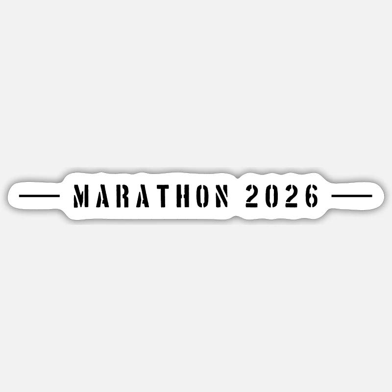 Lettrage Marathon 2026 - Sticker taille S (10 x 10 cm) - blanc mat