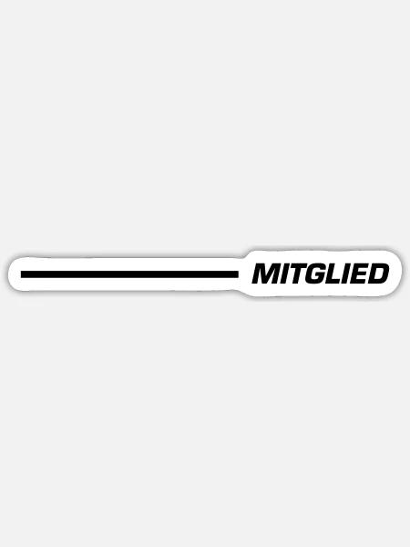 Mitglied Schriftzug Linie Schwarz - Sticker Größe S (10 x 10 cm) - Mattweiß