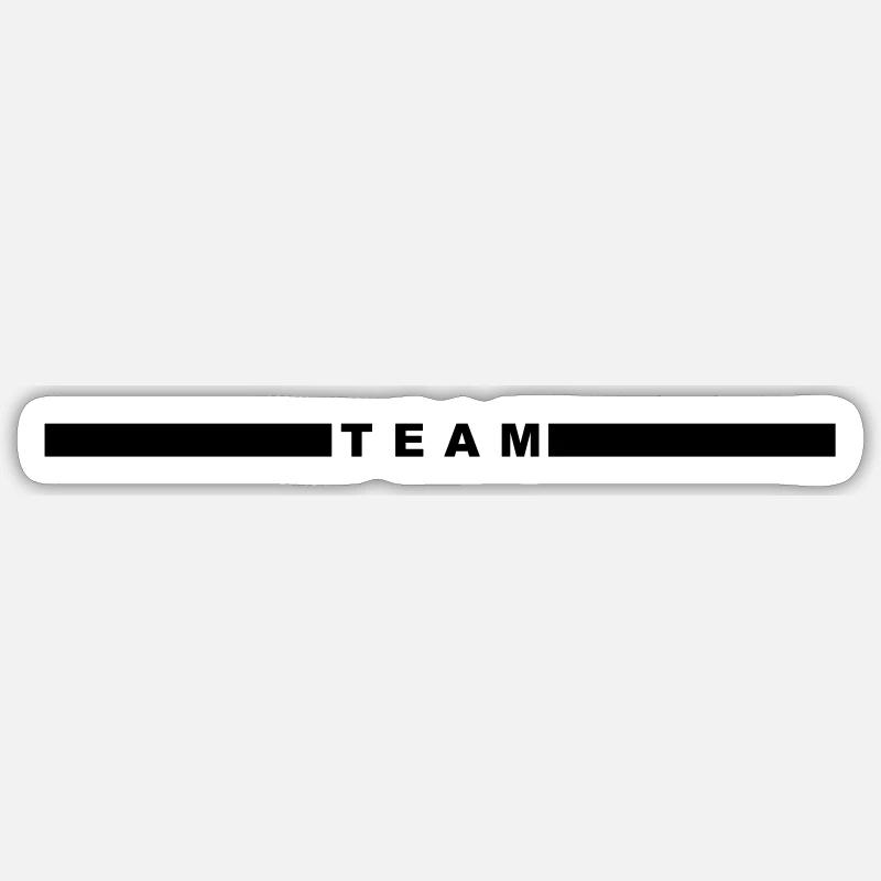 Team mit Balken mittig Sticker Größe S (10 x 10 cm)
