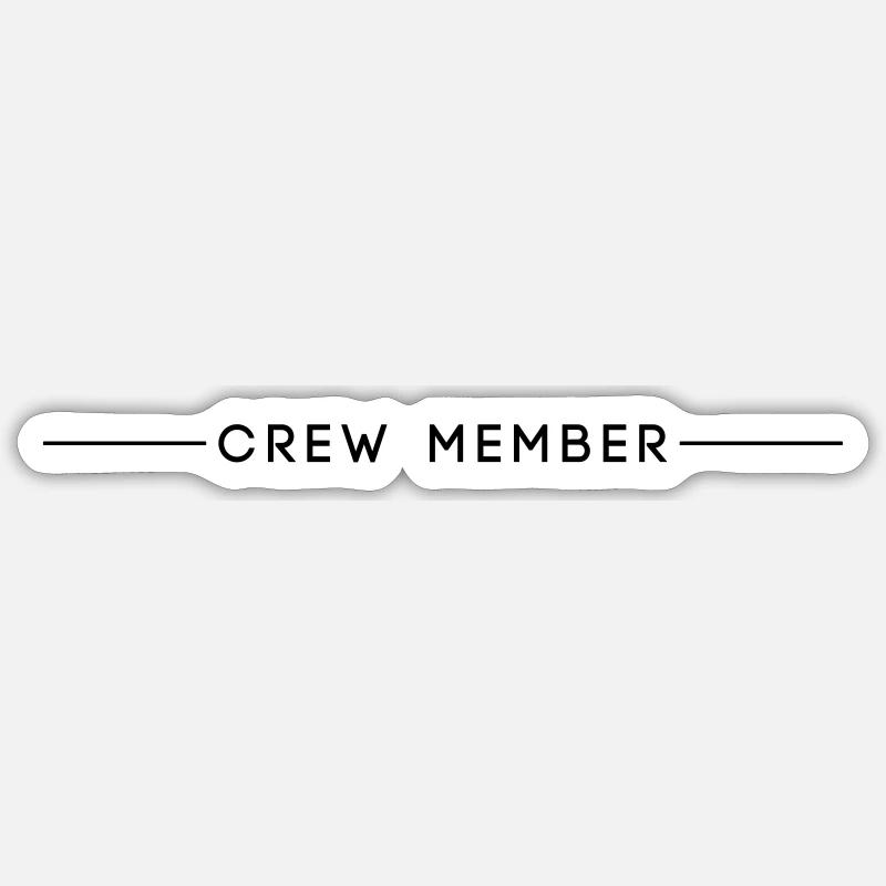 crew member - Sticker taille S (10 x 10 cm) - blanc mat