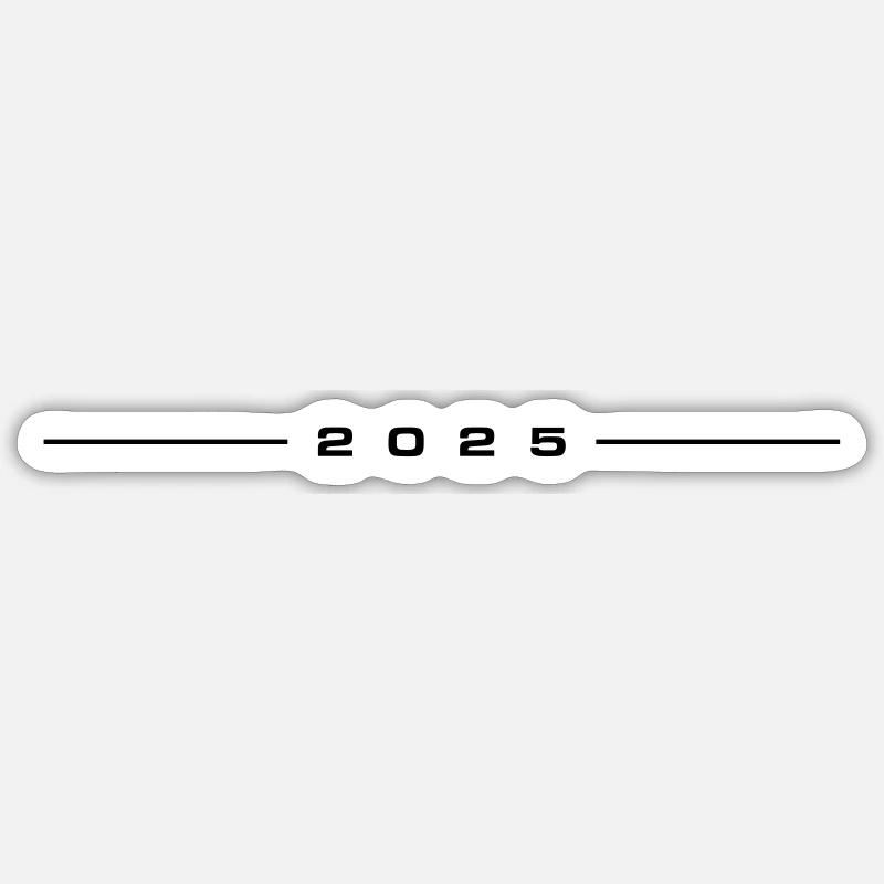 2025 Strich - Sticker Größe S (10 x 10 cm) - Mattweiß