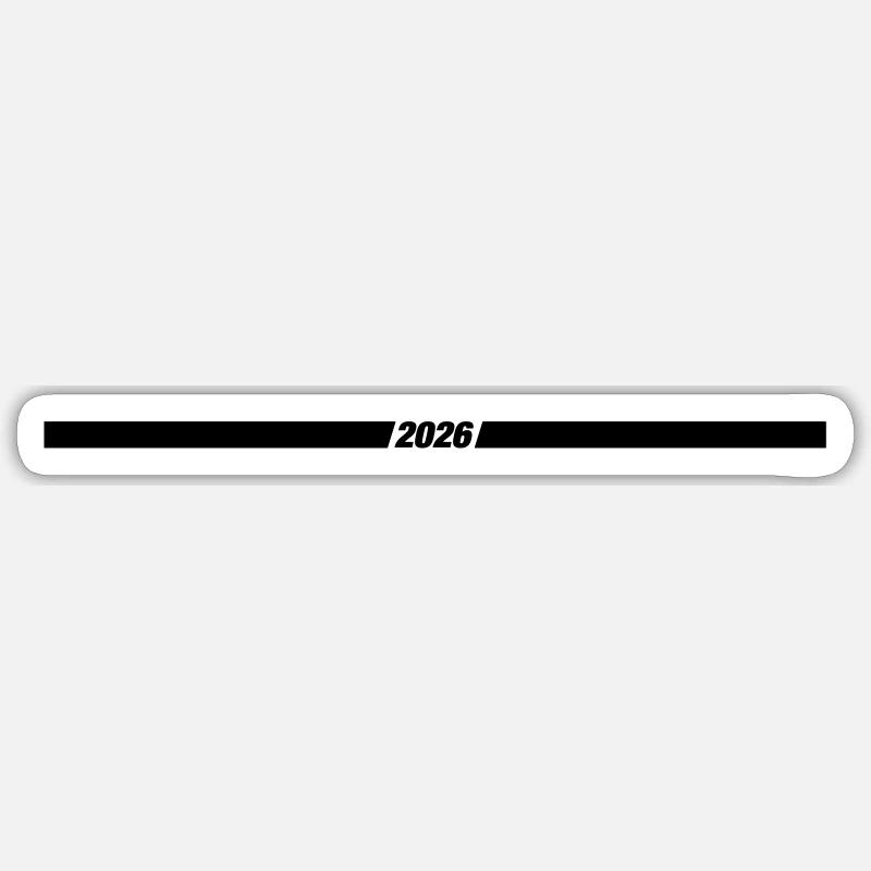 Ligne d’année 2026 - Sticker taille S (10 x 10 cm) - blanc mat