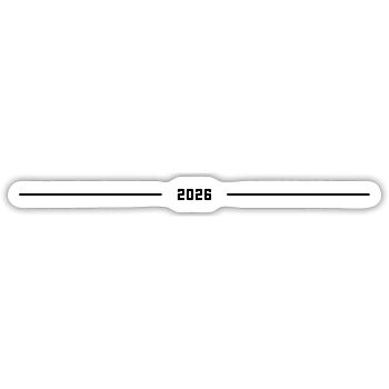 2026 year line - Sticker size S (10 x 10 cm) - white matte - Front