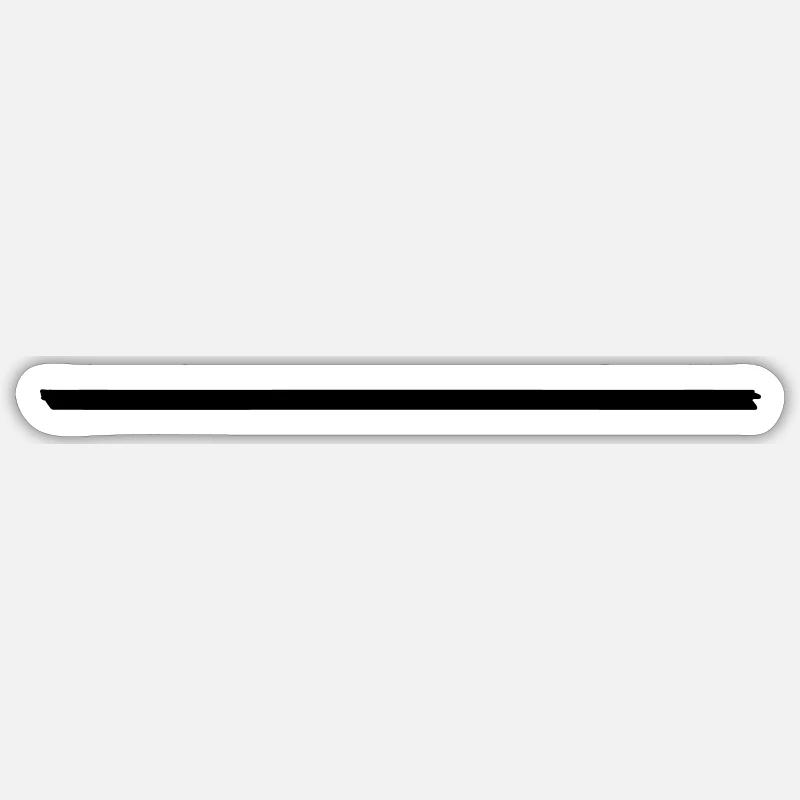 Brush Stroke Horizontal Line Minimalist Design - Sticker size S (10 x 10 cm) - white matte