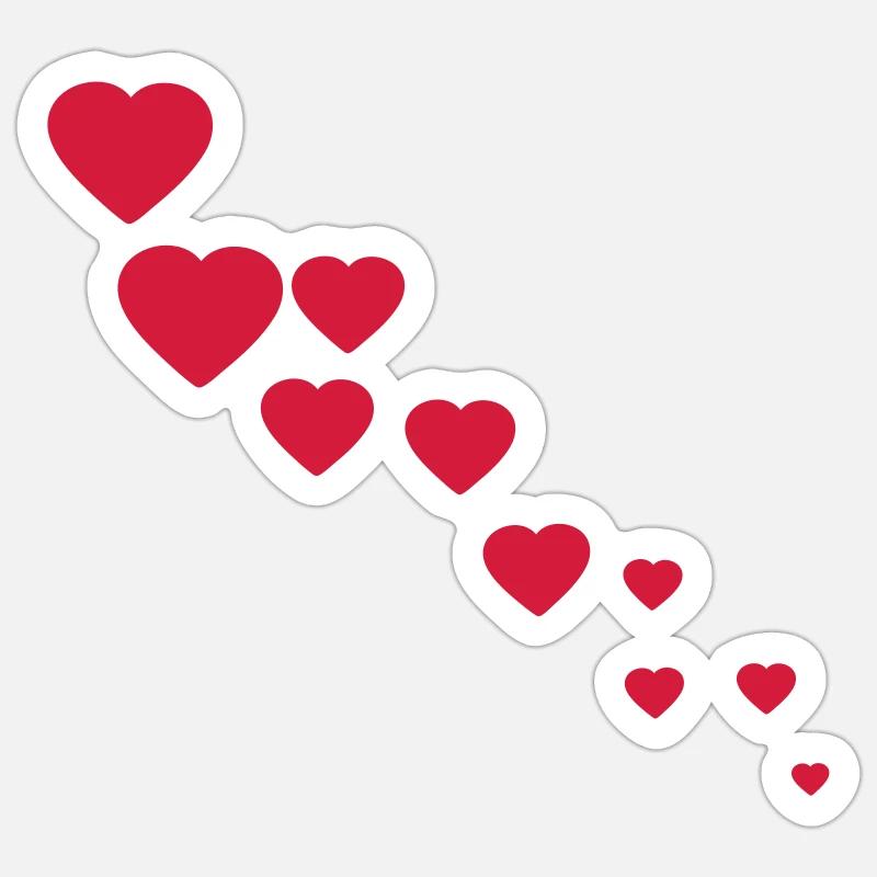 hearts - Sticker size S (10 x 10 cm) - white matte