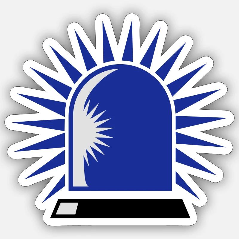 rotating blue beacon light Sticker size S (10 x 10 cm)