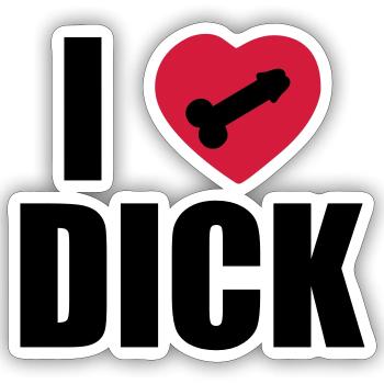 I Love Dick - Sticker taille S (10 x 10 cm) - blanc mat - Devant