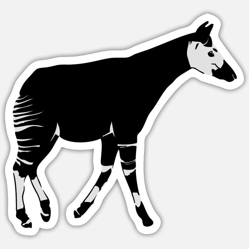 Okapi - Sticker Größe S (10 x 10 cm) - Mattweiß