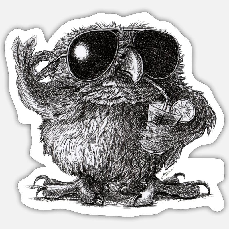 Chouette cool - Sticker taille S (10 x 10 cm) - blanc mat