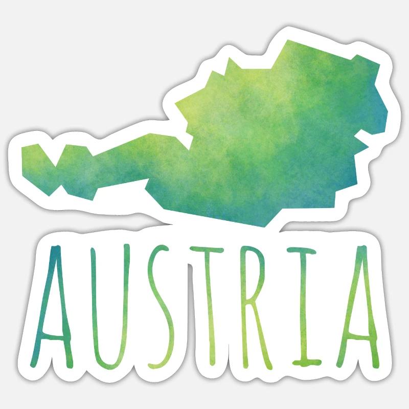 austria - Sticker taille S (10 x 10 cm) - blanc mat
