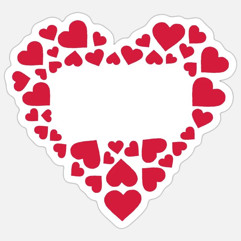 coeur rectangle Sticker taille S (10 x 10 cm)