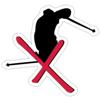 Ski - Freestyle - Sticker Größe S (10 x 10 cm) - Mattweiß - Vorne