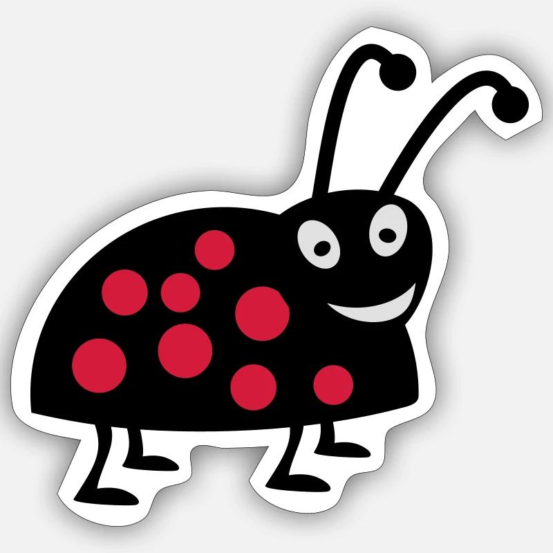 coccinelle - Sticker taille S (10 x 10 cm) - blanc mat