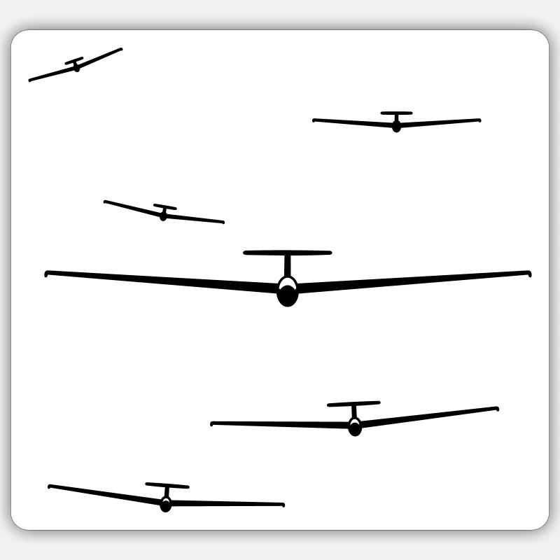 team gliding glider pilot Sticker size S (10 x 10 cm)