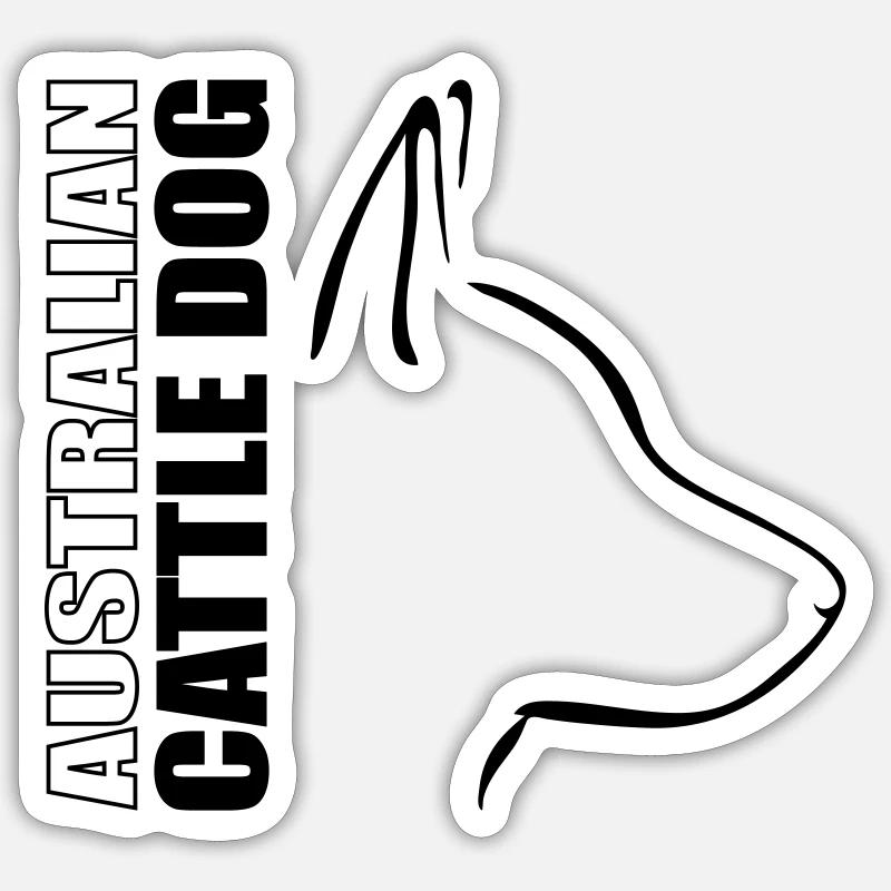 AUSTRALIJSKI BYDŁO o profilu Pies Wilsign Naklejka rozmiar S (10 x 10 cm)