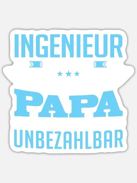 INGENIEUR und Papa - Sticker Größe S (10 x 10 cm) - Mattweiß
