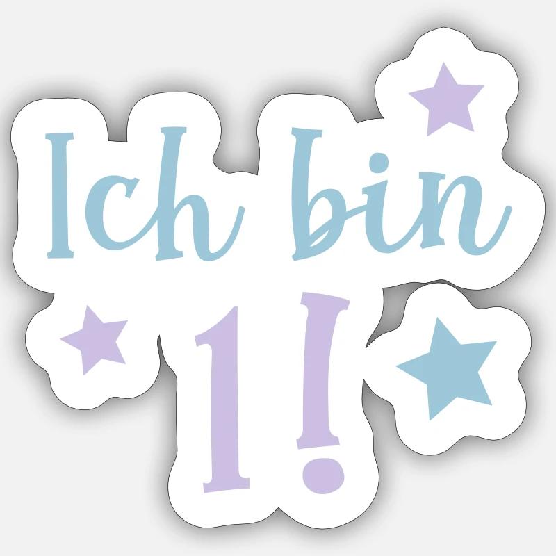 Ich bin 1! - Sticker Größe S (10 x 10 cm) - Mattweiß