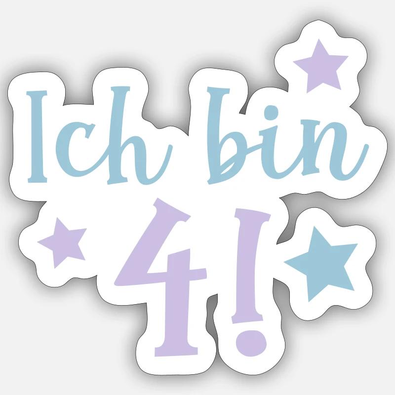 ich bin 4! Sticker Größe S (10 x 10 cm)