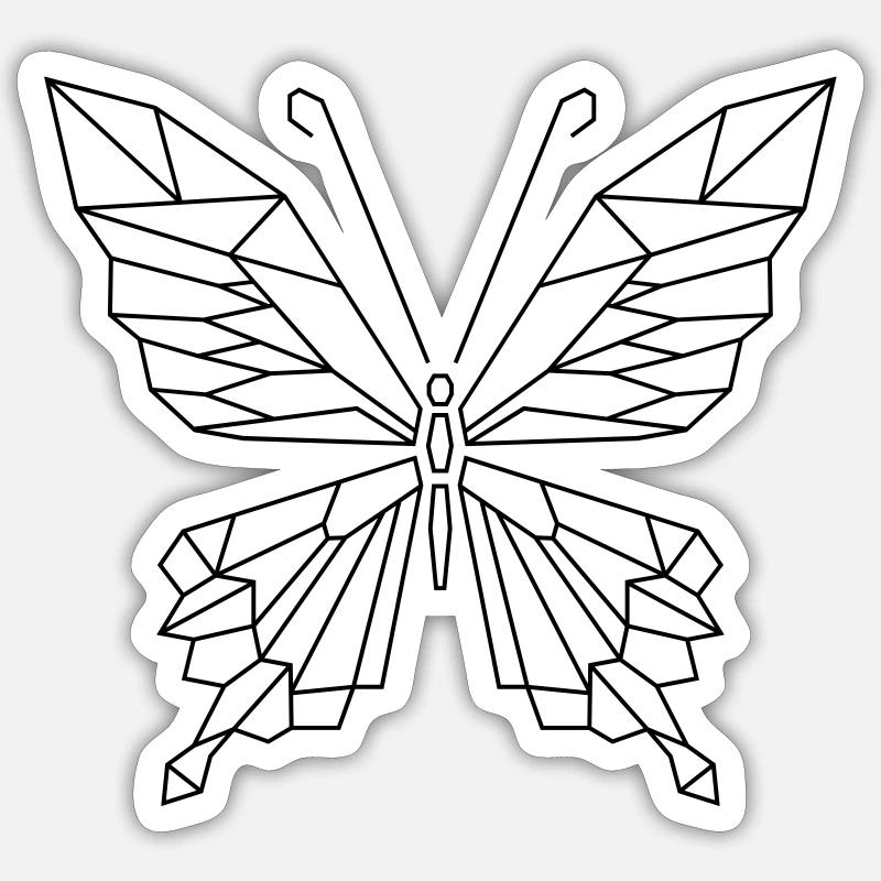 geometric butterfly - Sticker size S (10 x 10 cm) - white matte