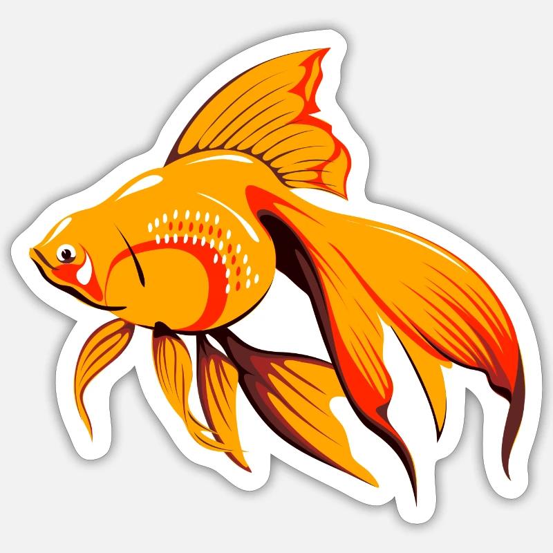 fish439 - Sticker taille S (10 x 10 cm) - blanc mat