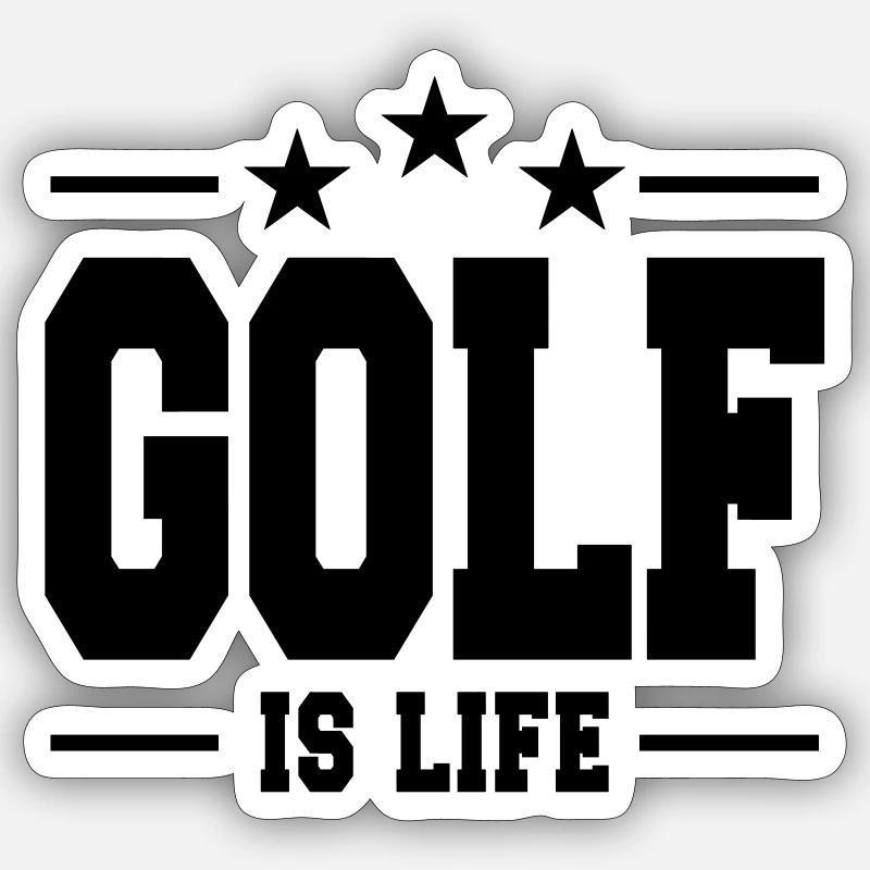 Golf ist Leben / Golf - Sticker Größe S (10 x 10 cm) - Mattweiß