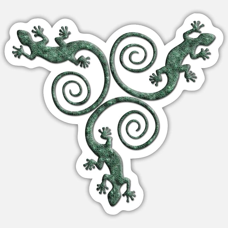 GECKO triple 3 - Sticker taille S (10 x 10 cm) - blanc mat