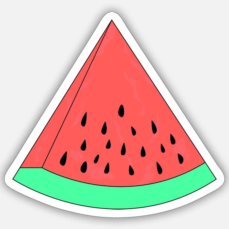 Wassermelone - Sticker Größe S (10 x 10 cm) - Mattweiß
