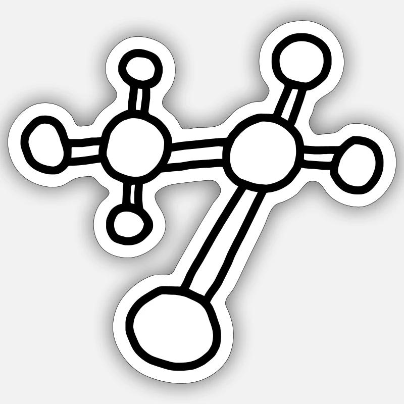 Atom molecule / physics mechanics lattice atomicon Sticker size S (10 x 10 cm)