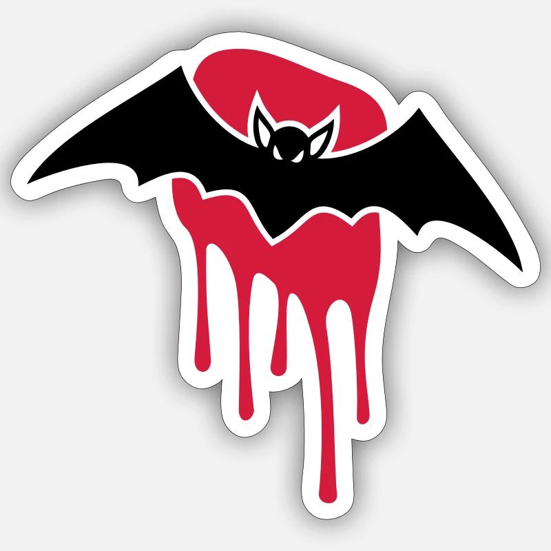 Bat - Blood - Evil - Scary - Sticker size S (10 x 10 cm) - white matte