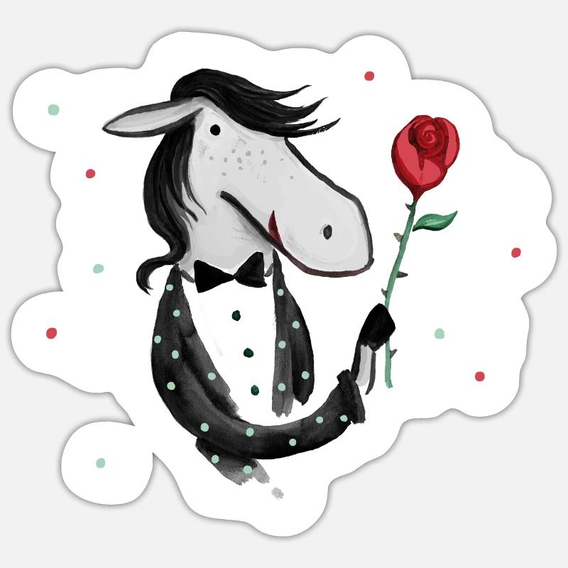 Schickes Pferd mit Punkt - Sticker size S (10 x 10 cm) - white matte