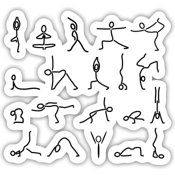 iYpsilon Yoga-all - Sticker Größe S (10 x 10 cm) - Mattweiß - Vorne