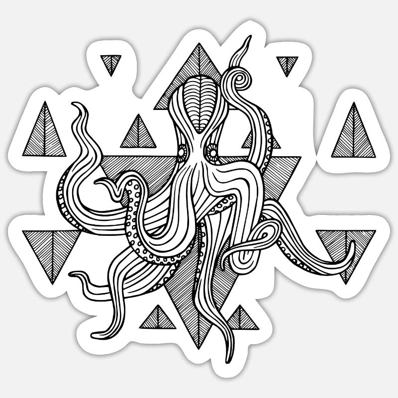 La pieuvre Sticker taille S (10 x 10 cm)