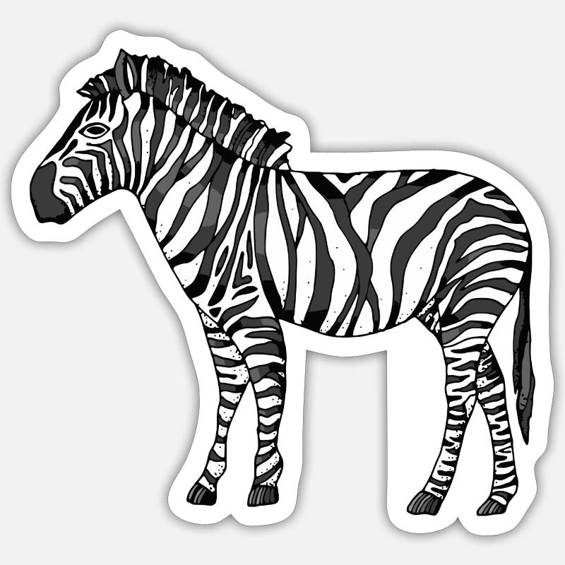 zebra - Sticker size S (10 x 10 cm) - white matte