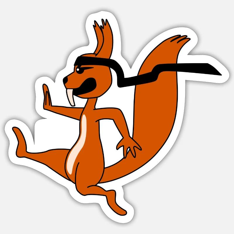 Ninja Eichhörnchen Sticker Größe S (10 x 10 cm)