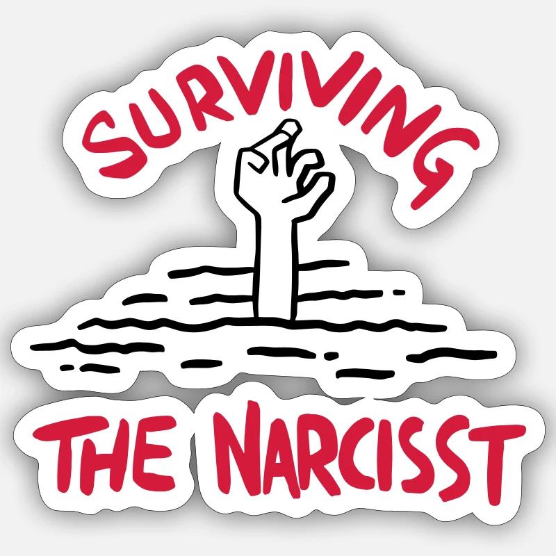 Survivre au Narcisst - Sticker taille S (10 x 10 cm) - blanc mat