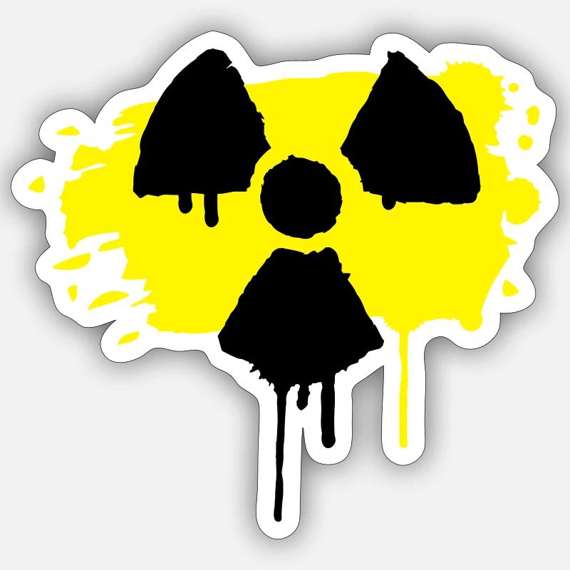 radio active sign as graffiti Sticker size S (10 x 10 cm)