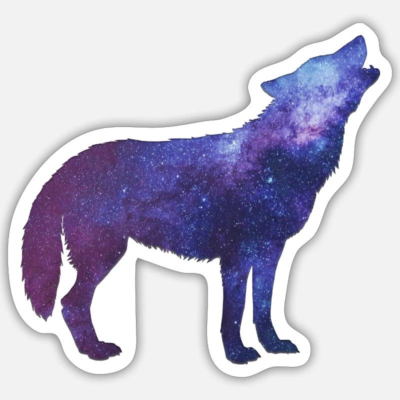 Hurlement de Starwolf - Sticker taille S (10 x 10 cm) - blanc mat