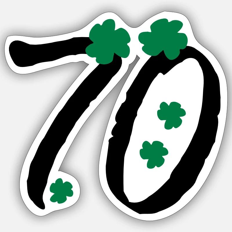nombre de Shamrock 70 - Sticker taille S (10 x 10 cm) - blanc mat